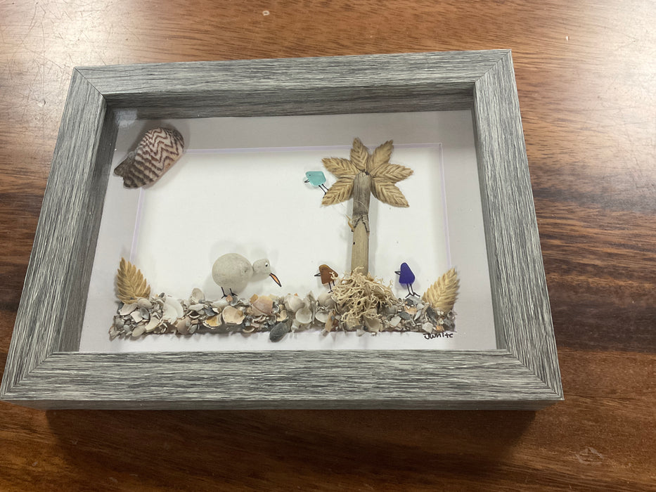 Sea glass framed art 5”x7”