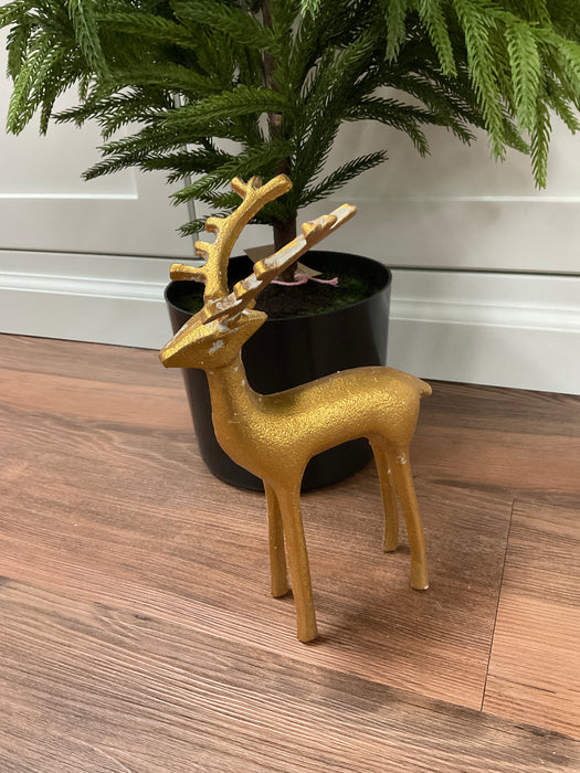 Golden Reindeer Figurine