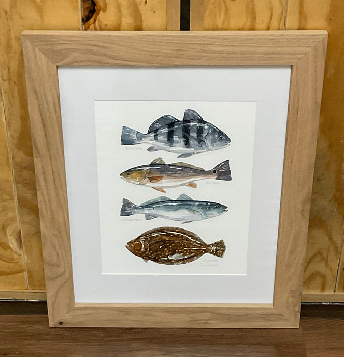 Framed Watercolor Print -  Flounder