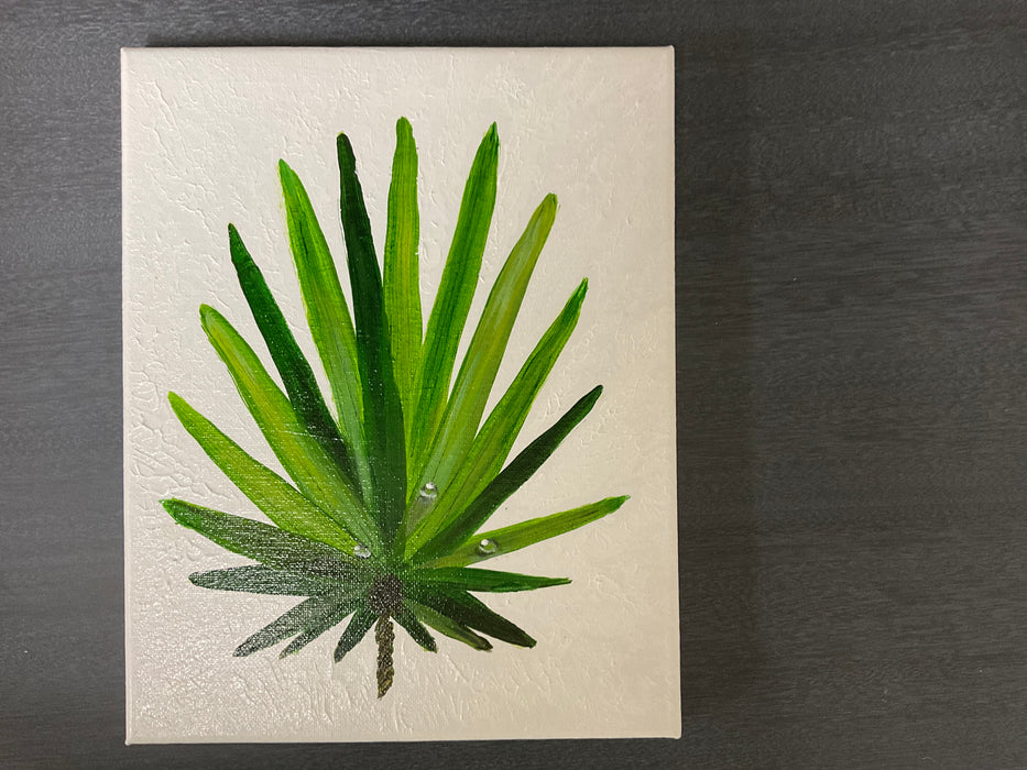 Tropical leaf acrylic painting