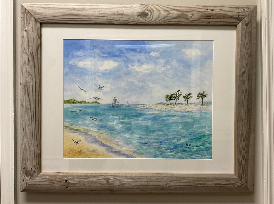 Watercolor beach print