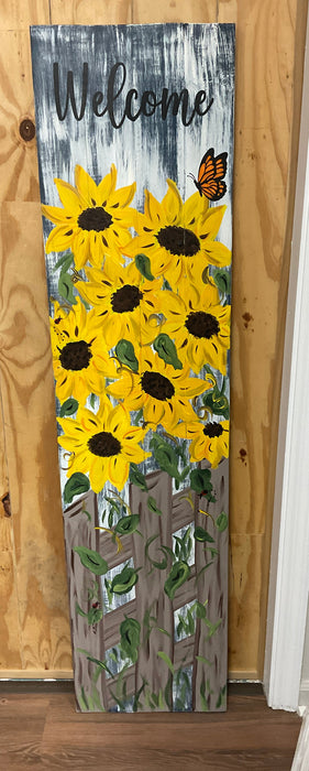 Standing Sign - Welcome Sunflower/Fence