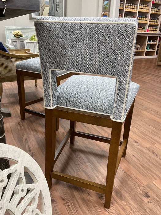 Counter stool in denim/ivory