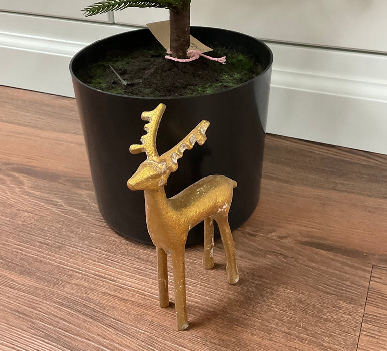 Golden Reindeer Figurine