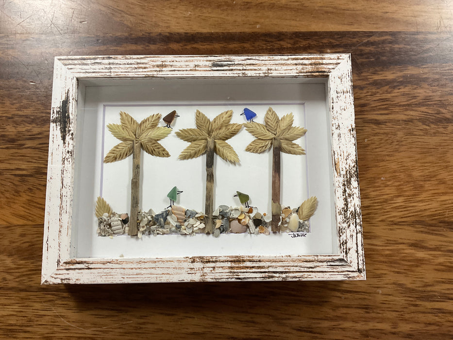 Sea glass framed art 5”x7”