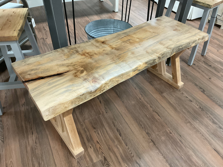 Live edge bench - maple