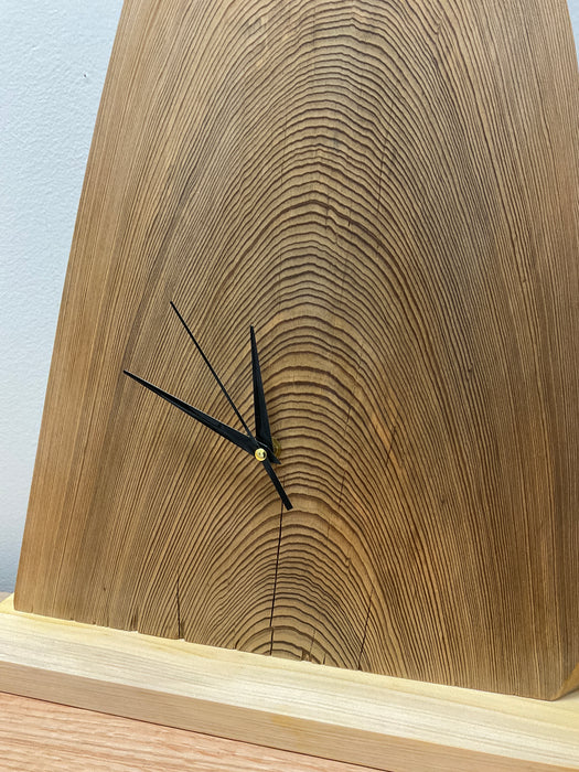 Cypress wood slice clock