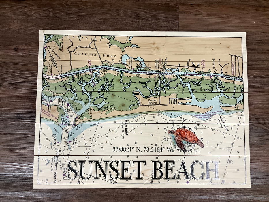 Wood Pallet Map-Sunset