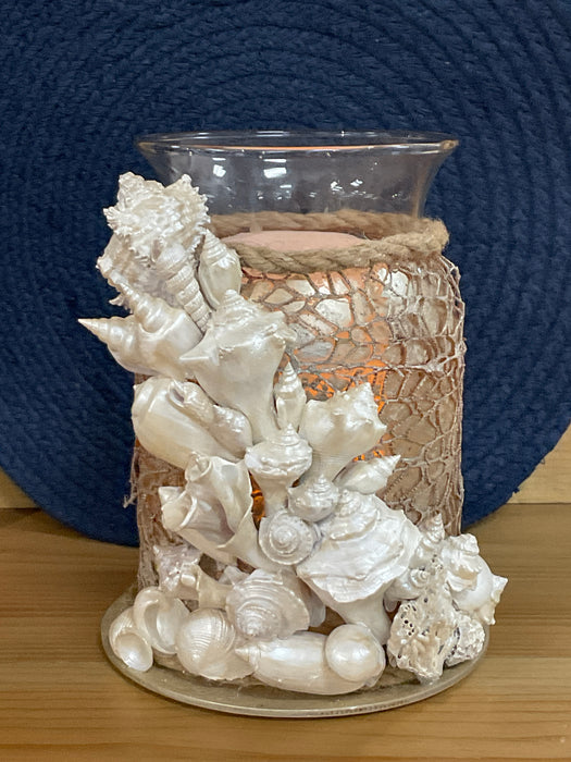 Vase - seashells and net