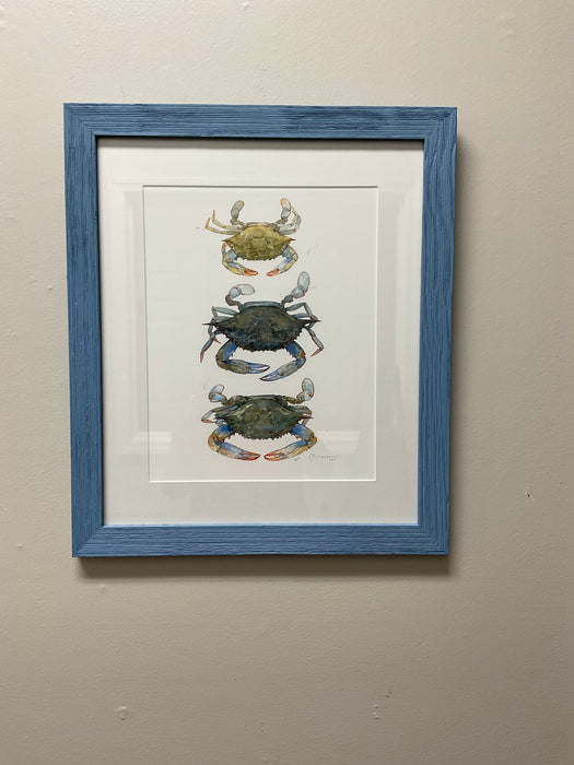 Watercolor Framed Print - Crab