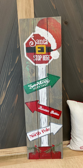 Santa Stop Here sign