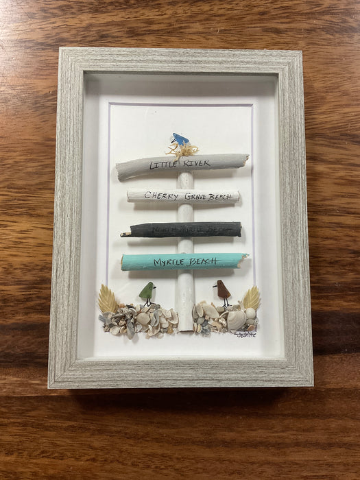 Sea glass framed art 5”x7”