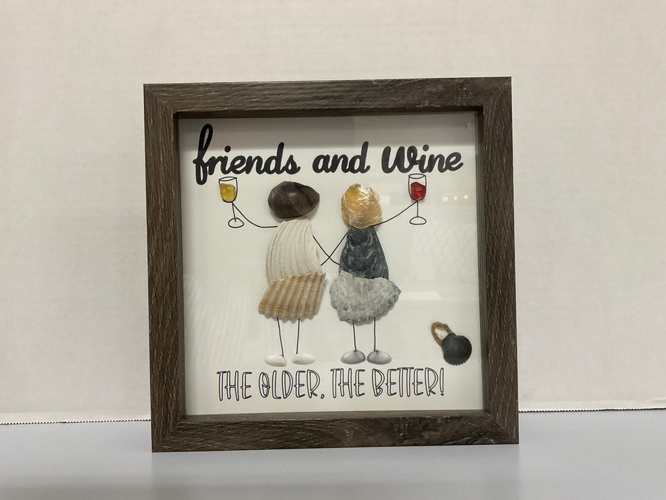 Shell Shadow Box Friends & Wine