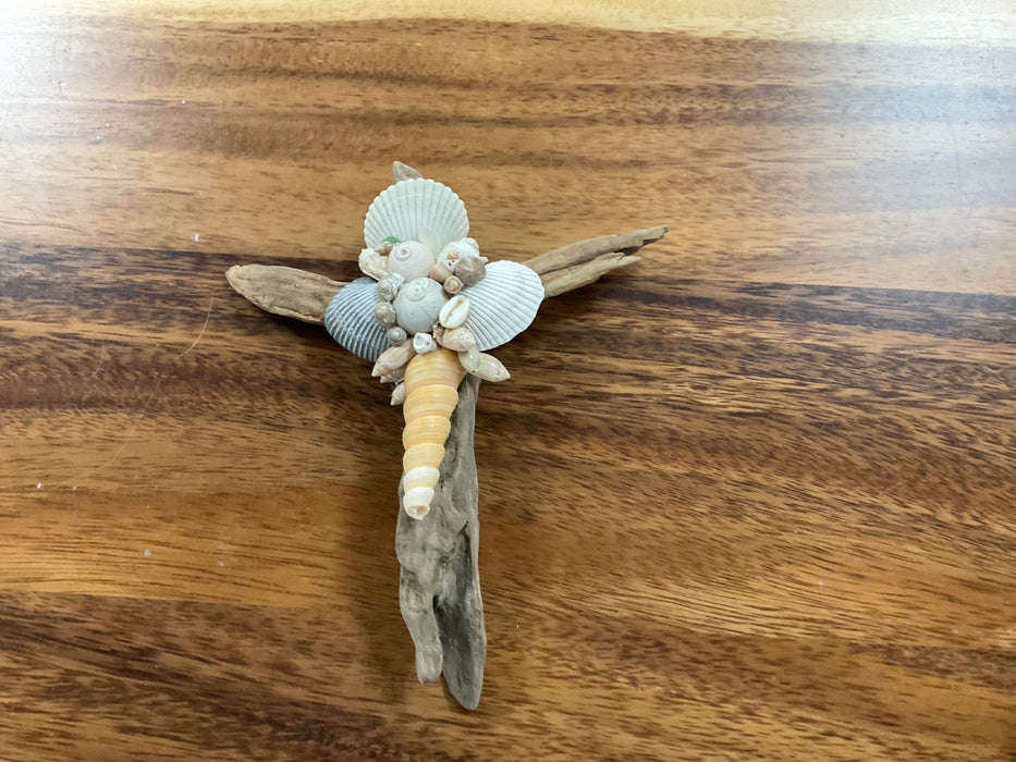 Driftwood shell cross