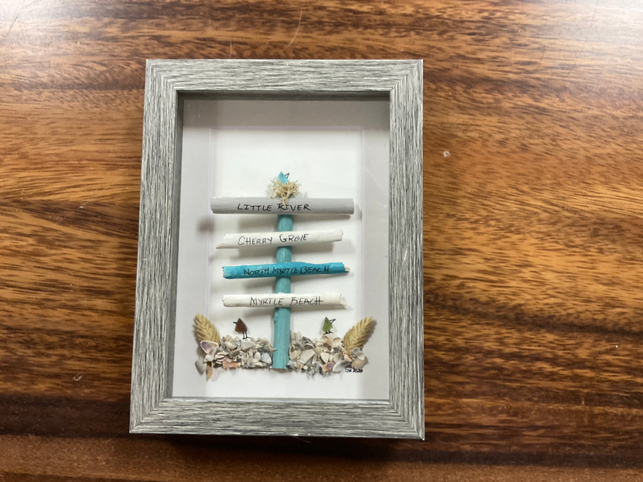 Sea glass framed art 5”x7”