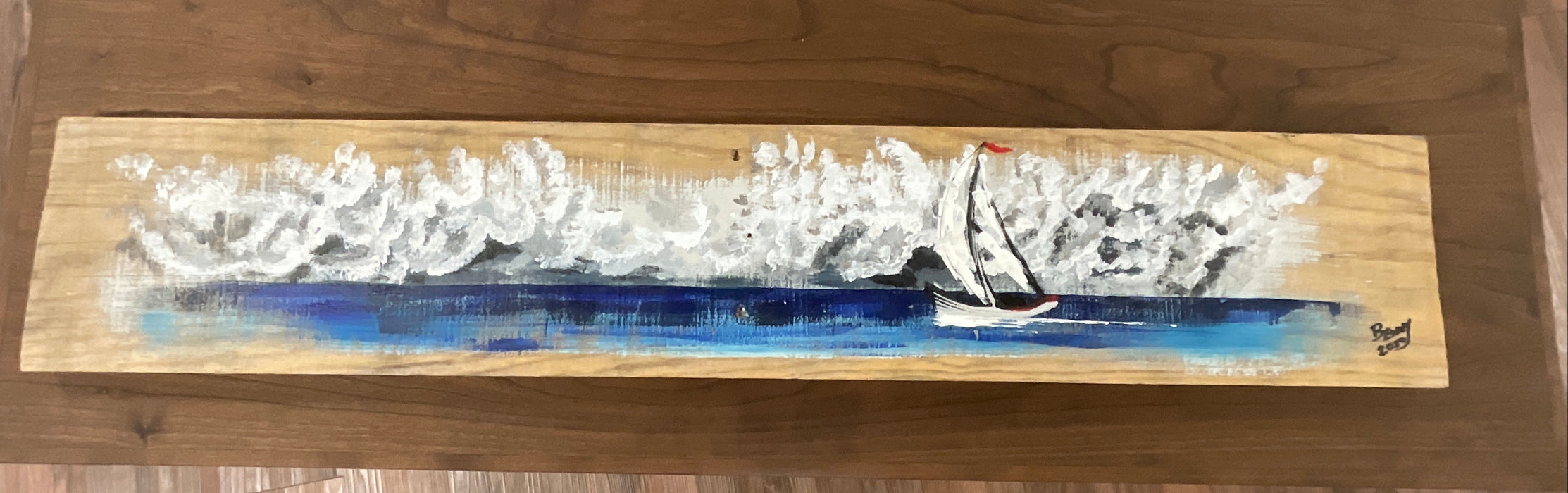 Sailboat on wood Painting