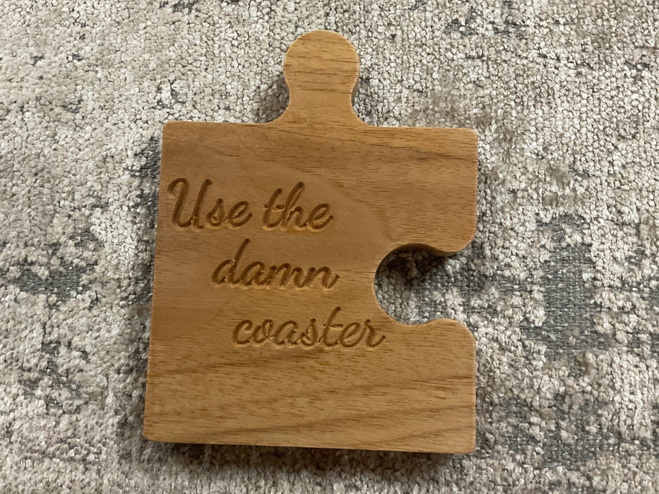 Puzzle Piece Coaster Set - Use the damn coaster