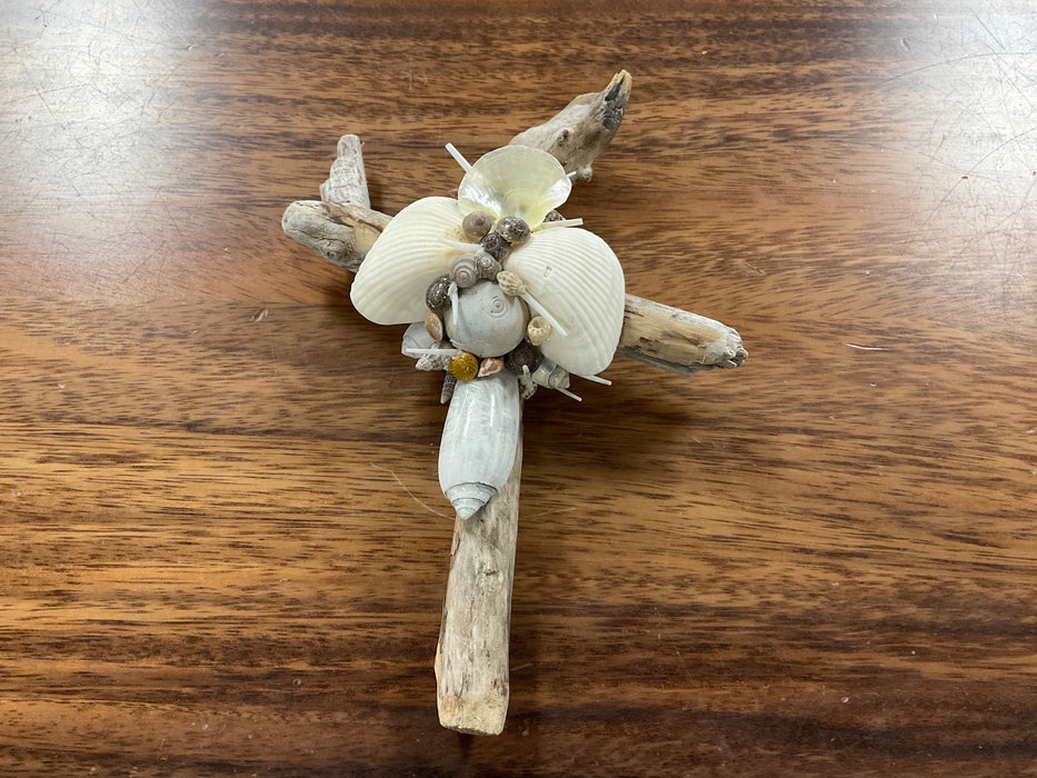 Driftwood shell cross
