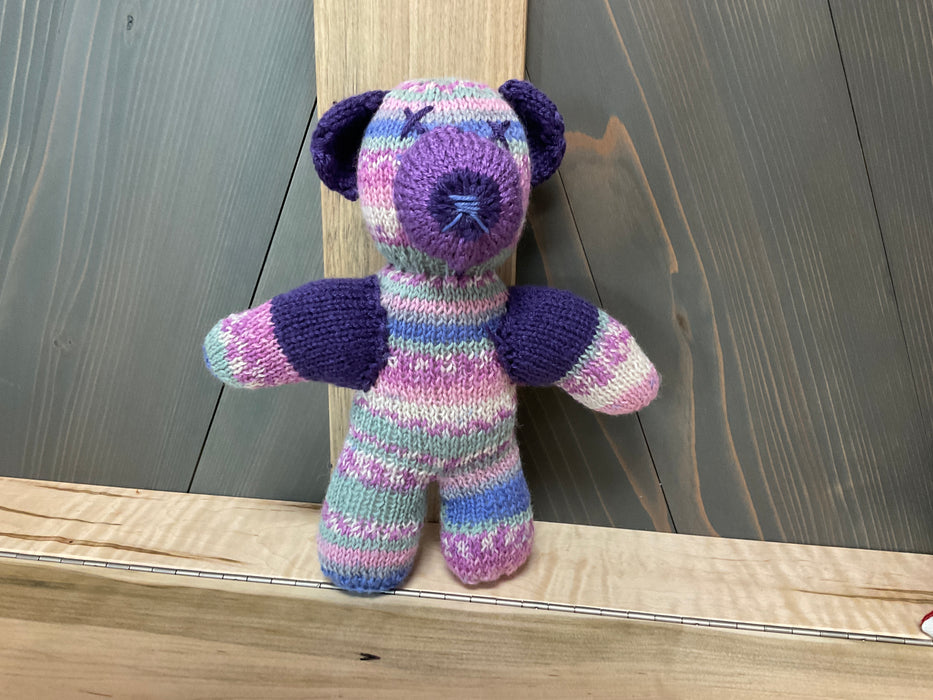 Knitted stuffed bear