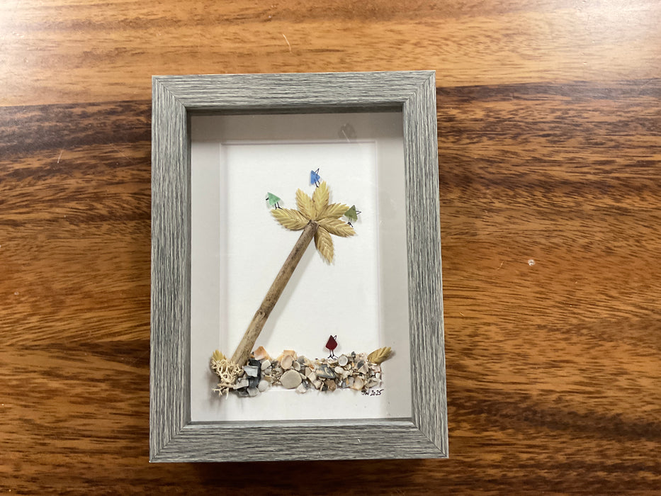 Sea glass framed art 5”x7”