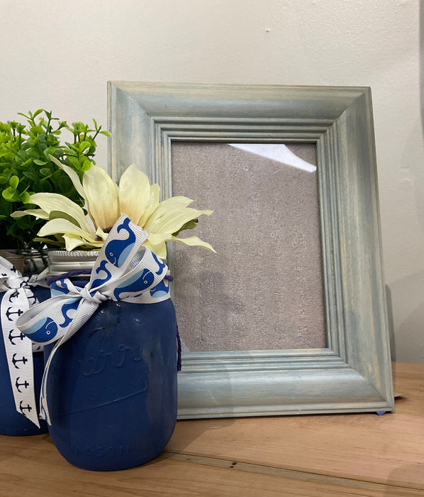 Wood picture frame - aqua green