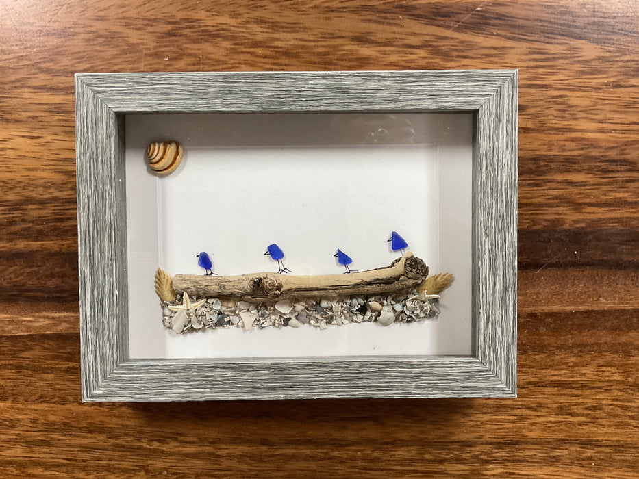 Sea glass framed art 5”x7”