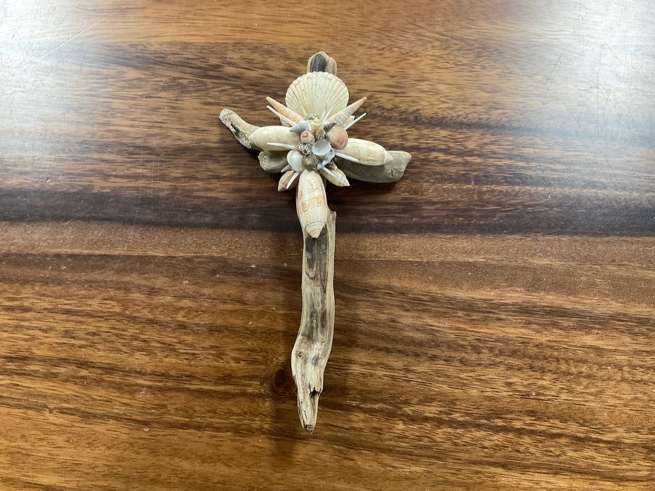 Driftwood shell cross