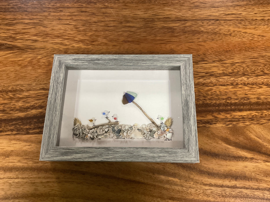Sea glass framed art 5” x 7”