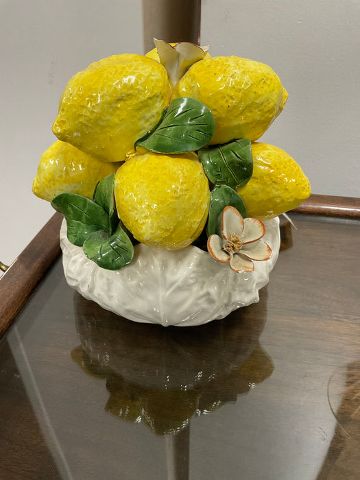 Vintage Italian ceramic lemon centerpiece