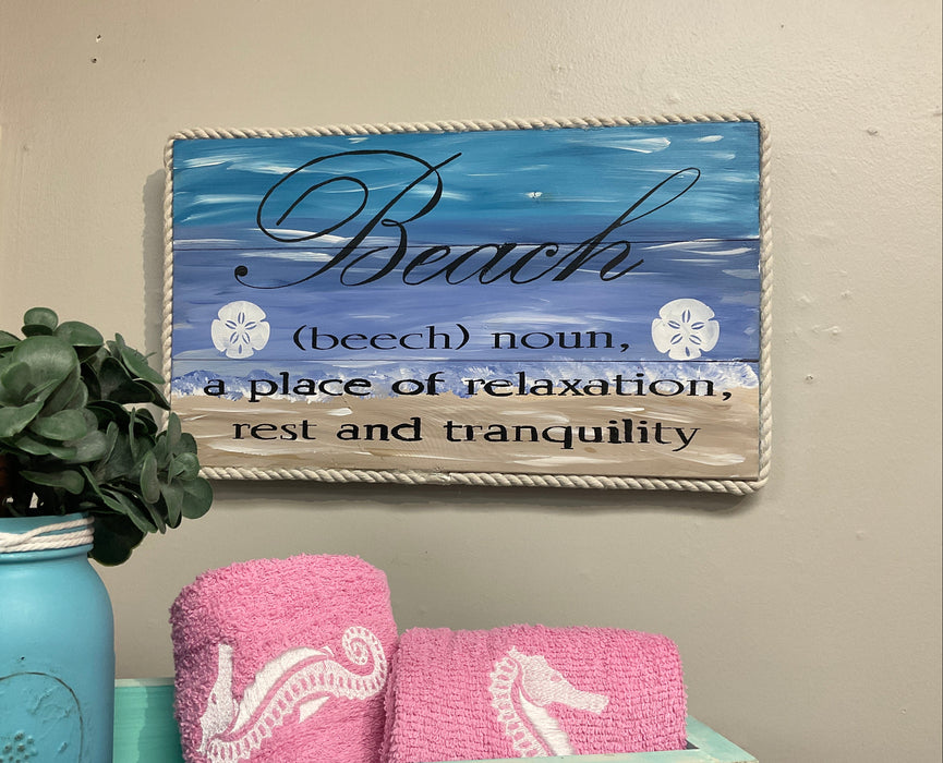 Wood Sign - Beach Definition