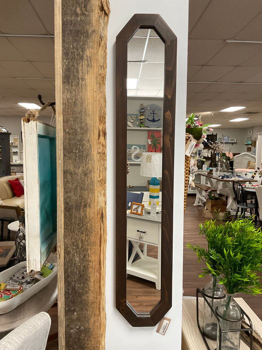 Wood oblong mirror
