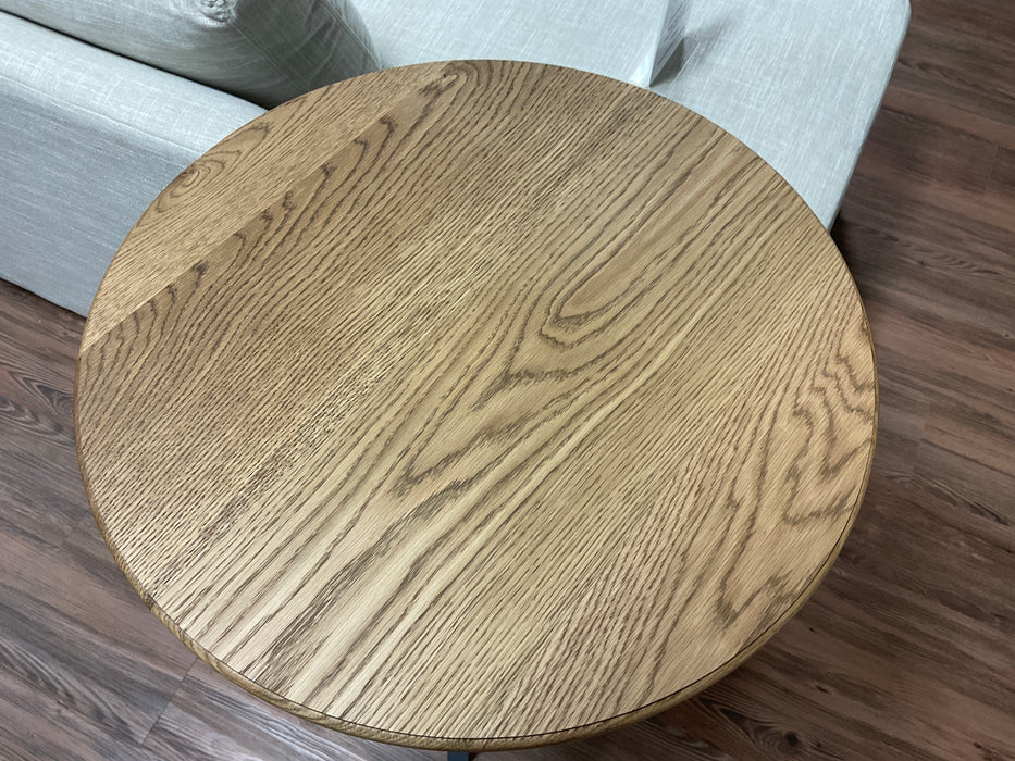 Round Oak End Table - Cashmere