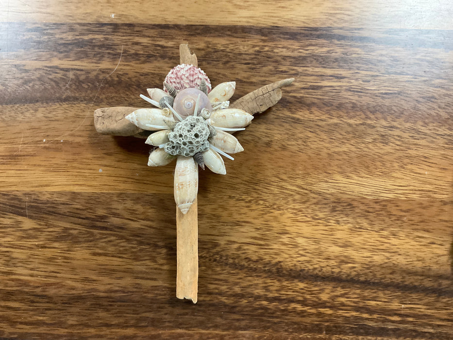 Driftwood shell cross