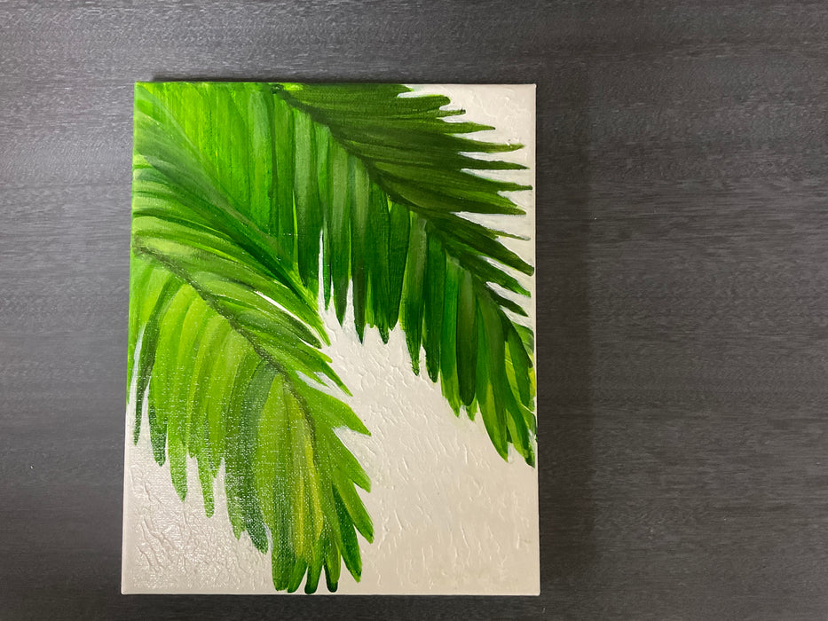 Tropical leaf acrylic painting