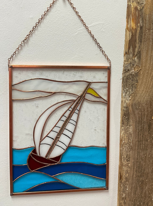 Stained glass sailboat