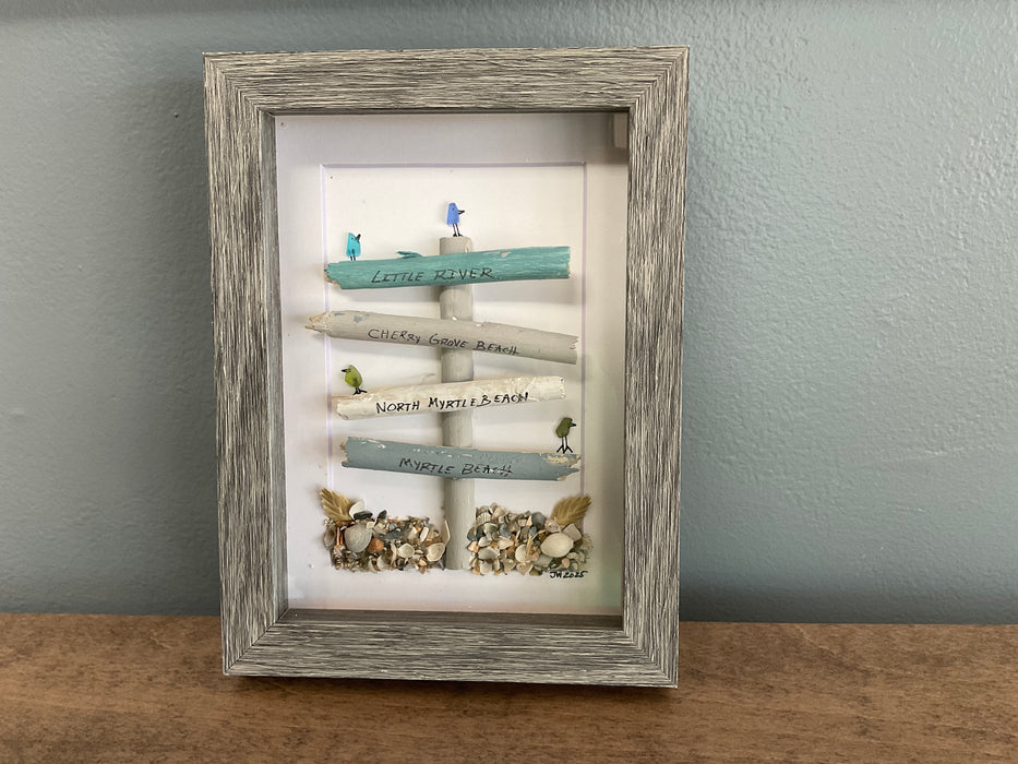 Sea glass framed art 5”x7”