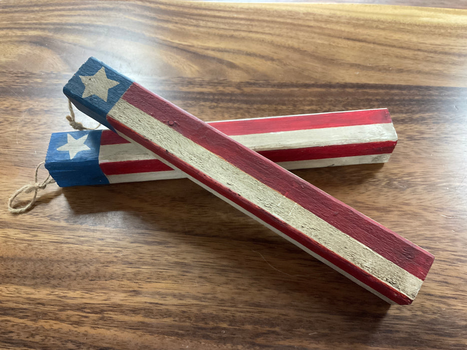 Wood hanging flag block
