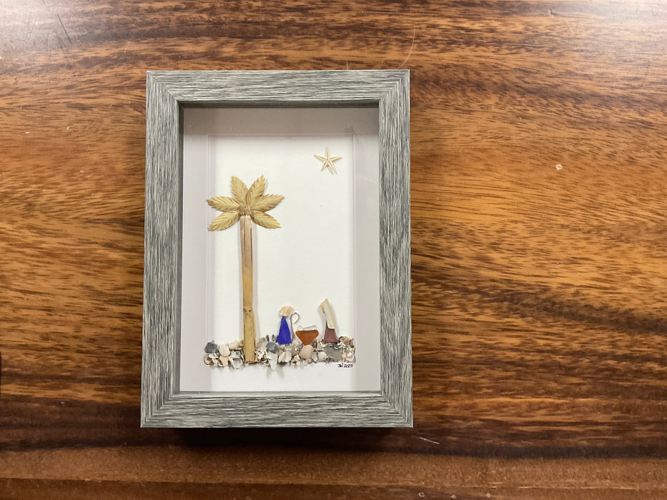 Christmas sea glass art