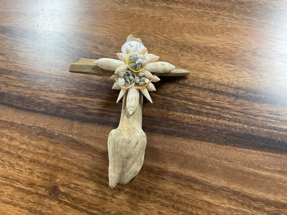 Driftwood shell cross