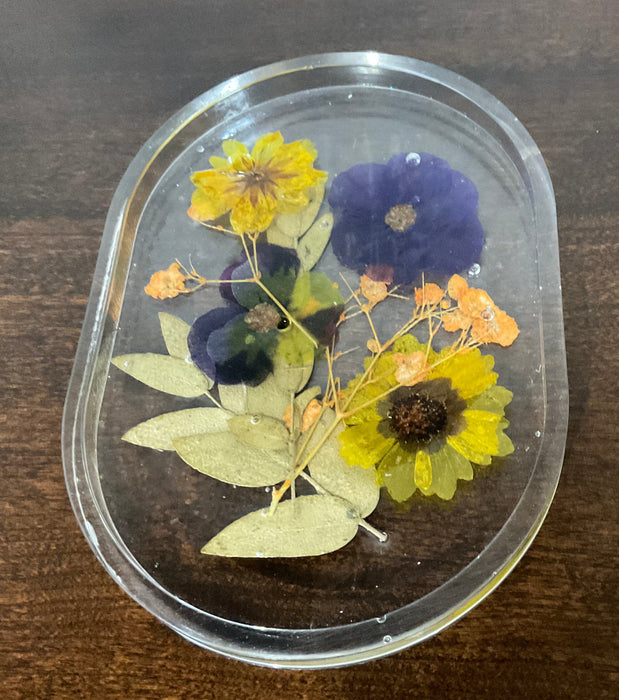 Trinket tray - pressed florals