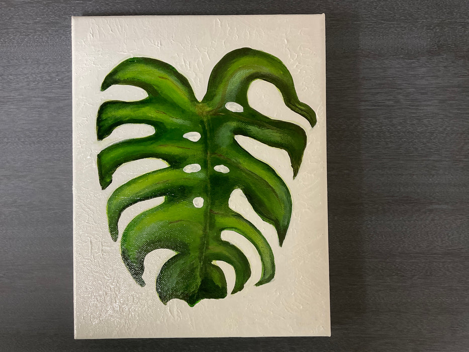 Tropical leaf acrylic painting