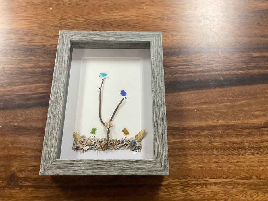 Sea glass framed art 5”x7”