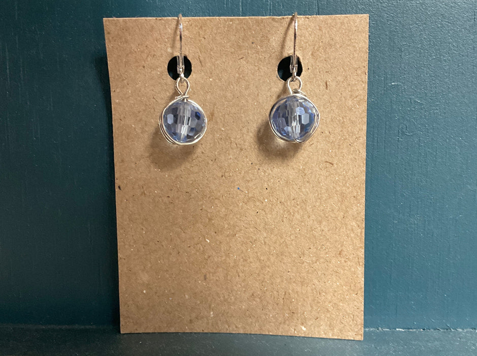 Earrings - blue glass beads