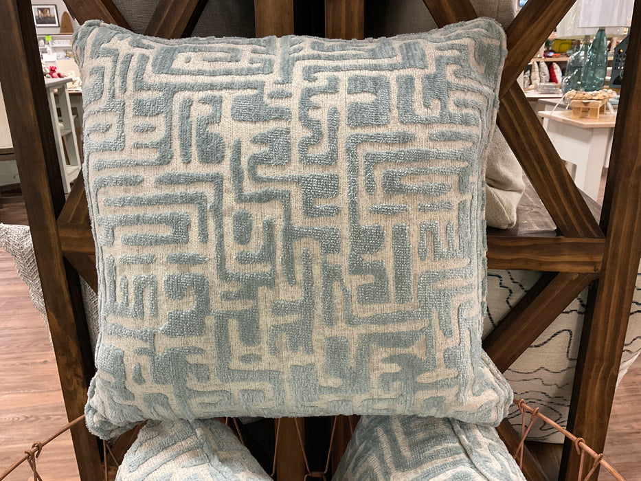 Throw pillow - blue and light gray