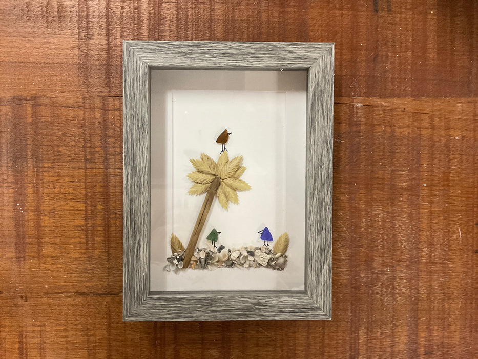 Sea glass framed art 5”x7”