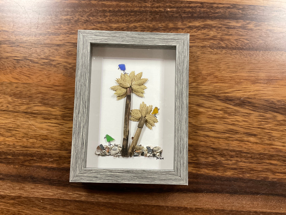 Sea glass framed art 5”x7”