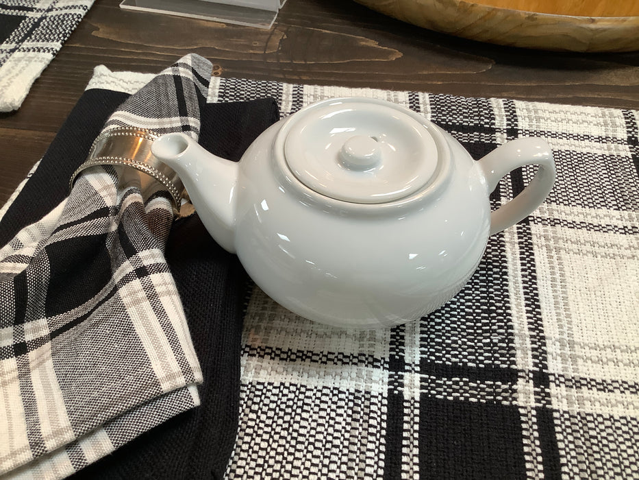 Plain white teapot