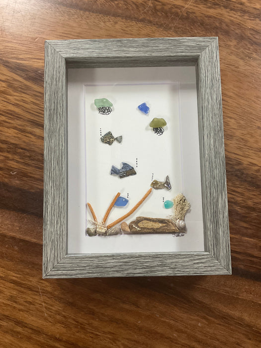 Sea glass framed art 5”x7”