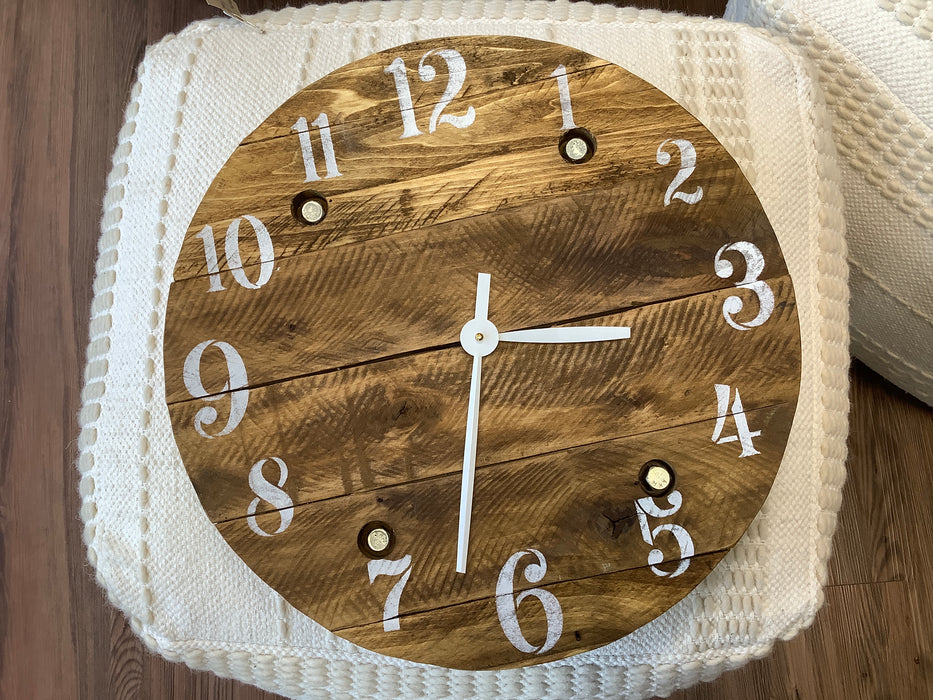 17” Round wood clock