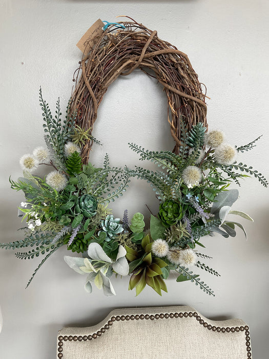 Vine Wreath - succulents